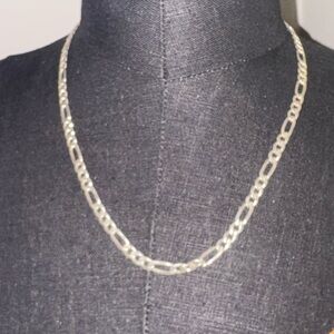 Sterling silver figaro necklace. Made in Italy. 20" long